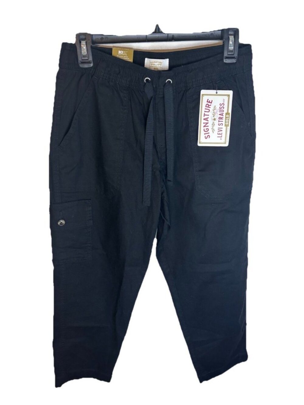 Levi Strauss Signature Gold Womens Size 6 Black Cotton Everyday Cargo Pants NWT